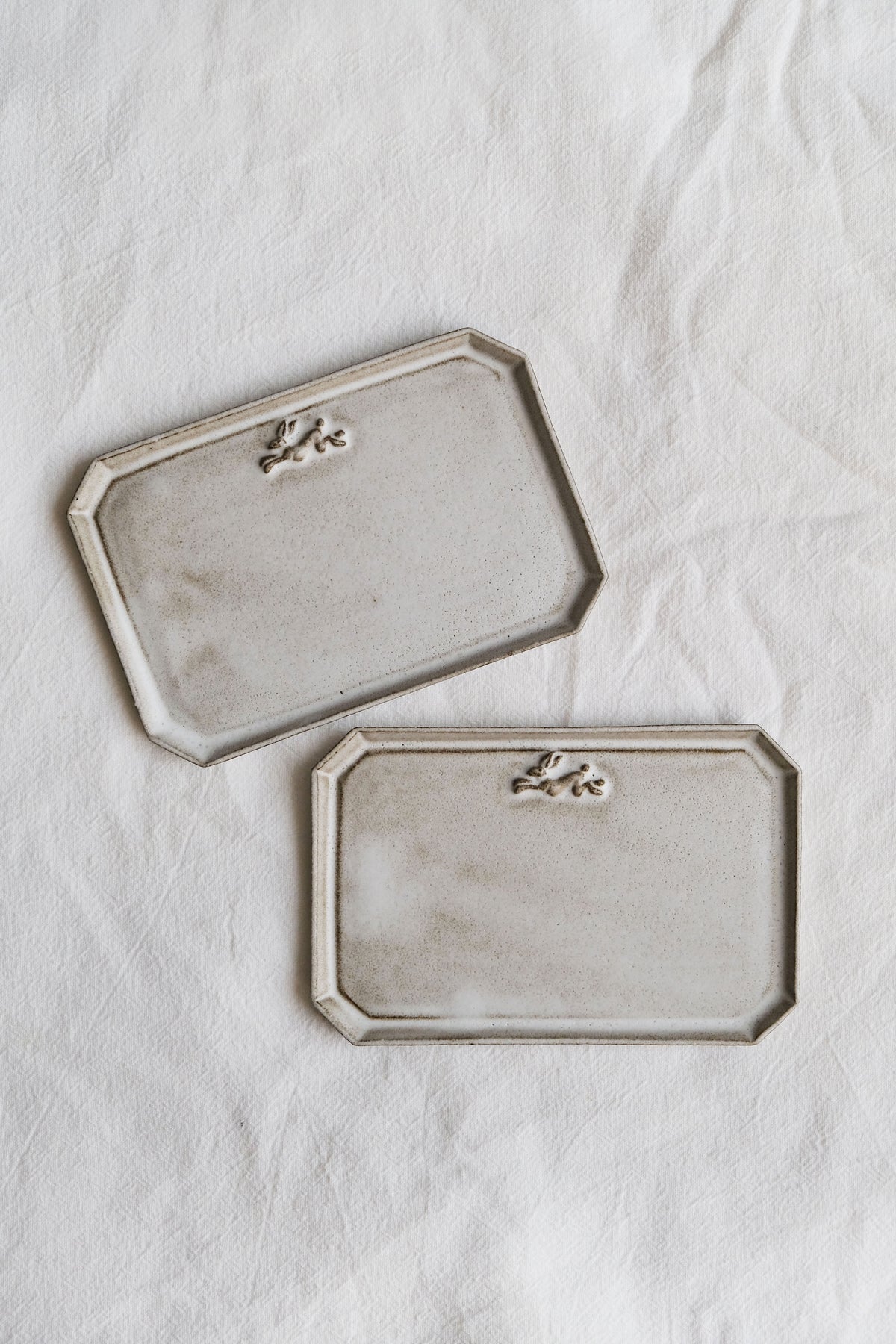 Moonrise Mini Hare Frame Dish, Petite Octagon, Set of 2
